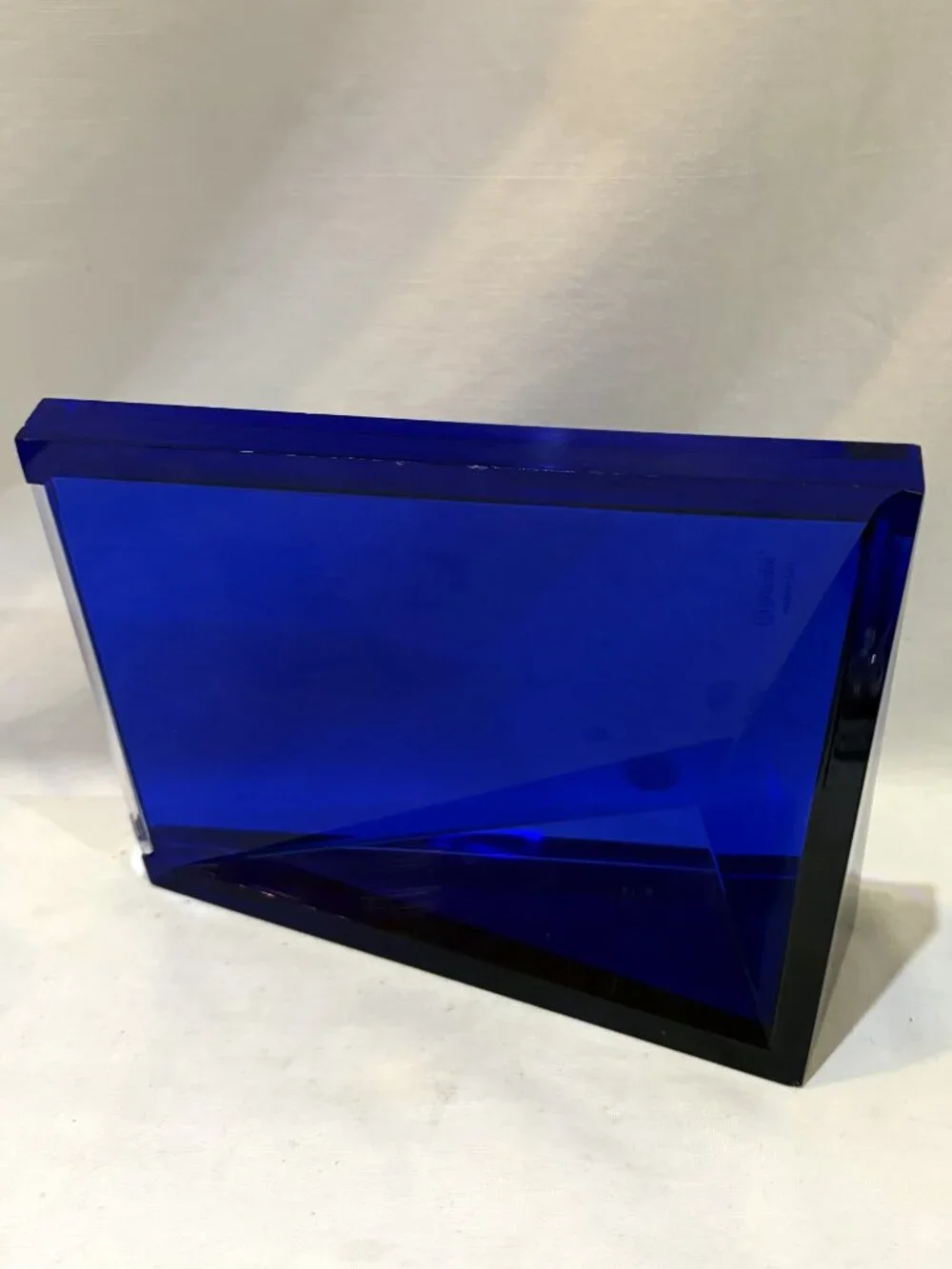 Guzzini Lucite Acrylic Photo Frame Blue Made in Italy